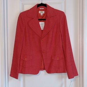 Talbots Textured Coral Blazer, NWT